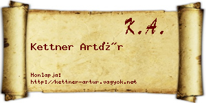 Kettner Artúr névjegykártya